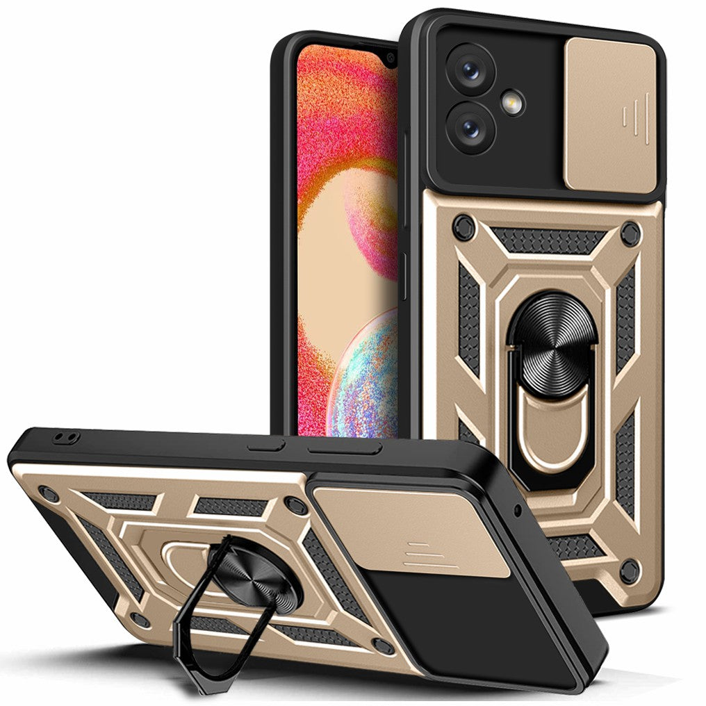 Slide Camera Phone Case for Samsung Galaxy A04e 4G F04 4G M04 4G Hard PC Soft TPU Protective Rugged Phone Cover with Kickstand Slide Camera Phone Case for Samsung Galaxy A04e 4G F04 4G M04 4G Hard PC Soft TPU Protective Rugged Phone Cover with Kickstand